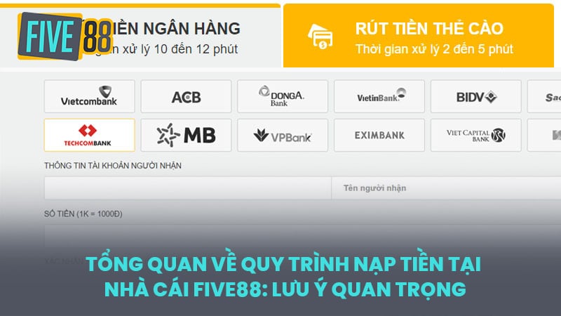 Tổng Quan Về Quy Trình Nạp Tiền Tại Nhà Cái FIVE88: Lưu Ý Quan Trọng